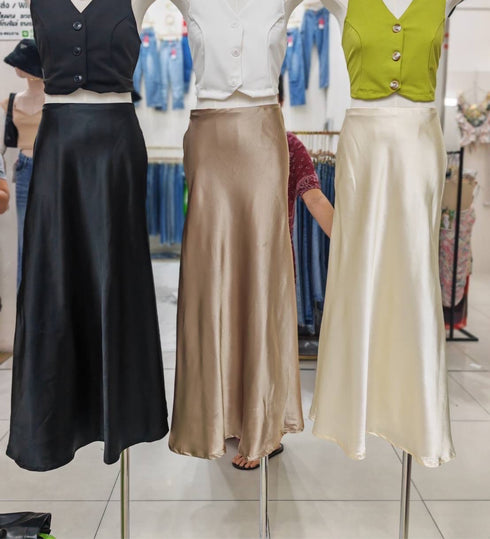 Satin Long Skirt